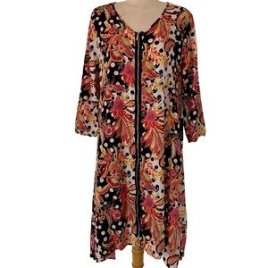 NWT Habitat Liv tropical print Liv zip front long line coverup size large
